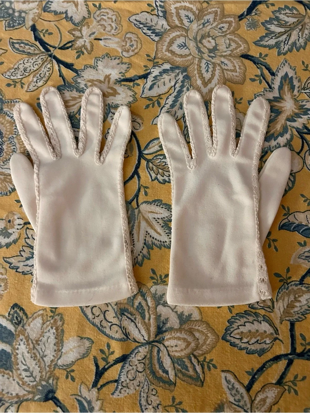 Antique Lace Trimmed Women’s Soirée Gloves